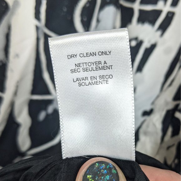 Michael Kors Silk Splatter Print Shift Dress 2 Black White y2k Style Print - Picture 6 of 7